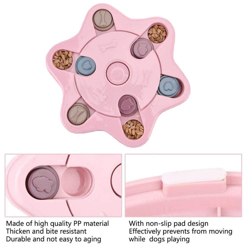 Lepidi Puzzle Slow Feeder, Dog Puzzle Toy Bowl, Interactive Puzzle Food Bowls, Puzzle Feeder Toy, Non-Slip Six-Pointed Star PP Puppy Treat Dispenser Slow Feeder for Dog, Puppy Cat (Pink) - PawsPlanet Australia