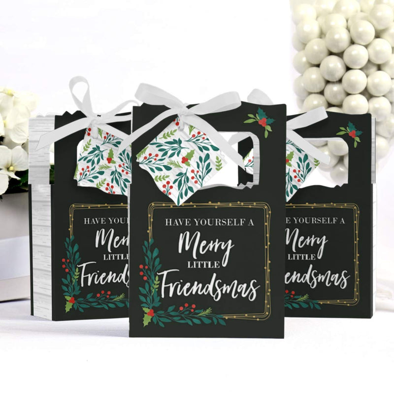 Big Dot of Happiness Rustic Merry Friendsmas - Friends Christmas Party Favor Boxes Gift Bag - Set of 12 - PawsPlanet Australia