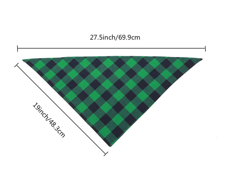 [Australia] - Eage Dog Bandanas, 4PCS Triangle Bibs Washable Reversible Double-Layer Cotton Buffalo Plaid Printing Scarfs Set, Kerchief Accessories for Small to Medium Dogs Cats Pets Large 