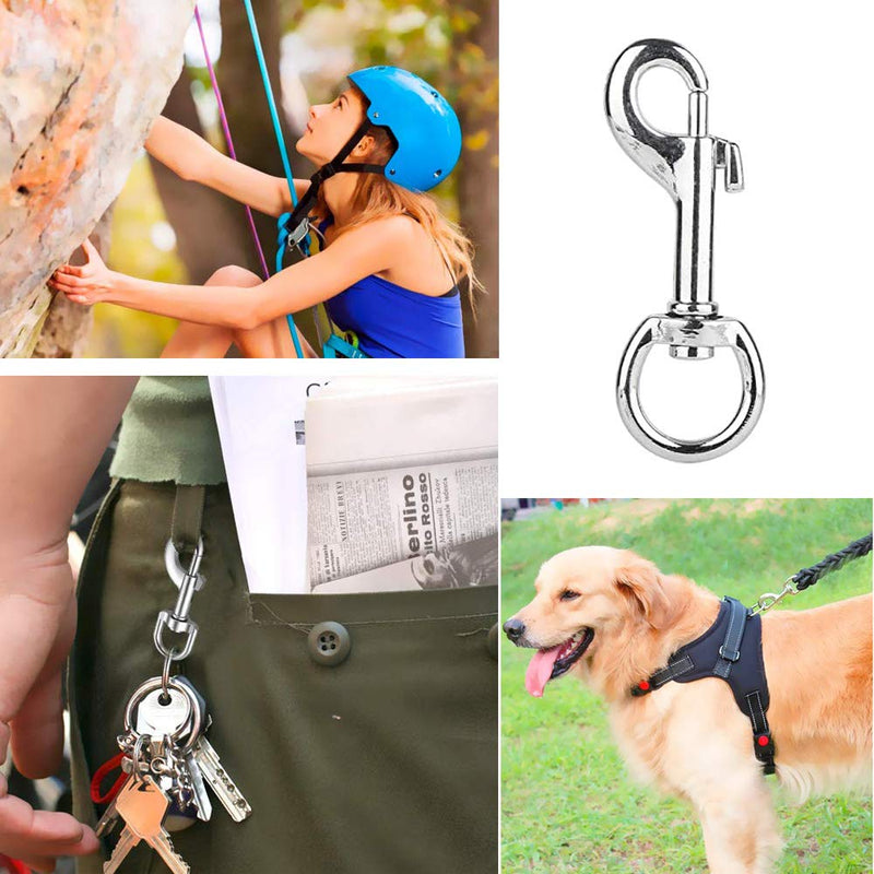 12Pcs Stainless Steel Swivel Eye Lobster Clasp Bolt Snap Clip Hook Trigger Clips Heavy Duty Key Chain Bag Clips for Dog Leash Collar - PawsPlanet Australia