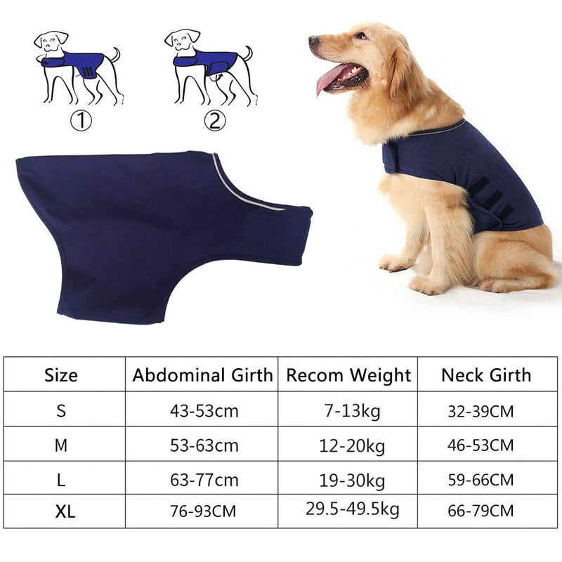 Anti-Anxiety Dog Jacket Dog Calming Coat Pet Stress Relief Shirt Warm Calming Vest Lightweight Thunder Dog Wrap Dog Anxiety Jacket (Light Gray M) M. Light Grey - PawsPlanet Australia