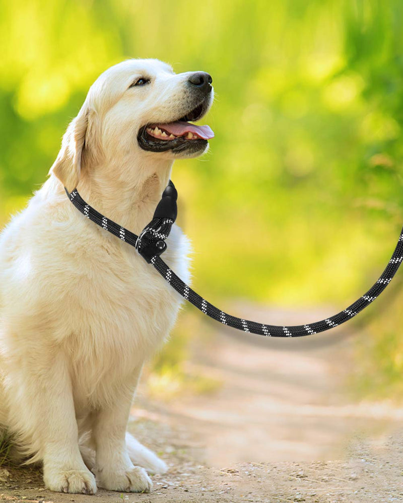 [Australia] - Joytale Dog Slip Leash Rope - Reflective Training Leads for Small Medium Large Dogs - 5/16 & 3/8 &1/2 inch by 6 Feet 1/2"x6' Black 
