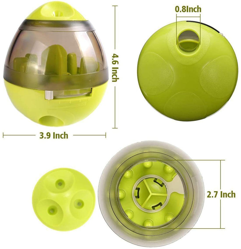 Pet Treat Dispensing Dog Toy Treat Dispenser, Dog Treat Ball,Food Dispenser Feeding-IQ Treat Ball Interactive Feeding Training Puppy for Dogs and Cats Toy Funny Puzzle Chewing Food Ball (Green) Green - PawsPlanet Australia