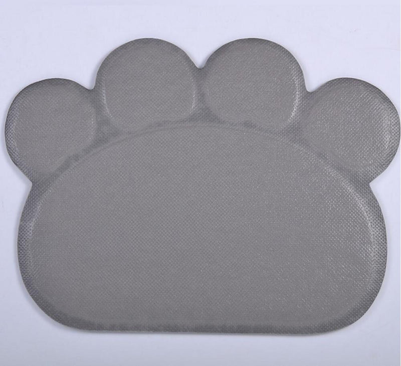 Diyafas Paw Shaped PVC Cat Dog Mat Blanket Non-slip Pet Food Water Bowl Feeding Placemat Grey - PawsPlanet Australia