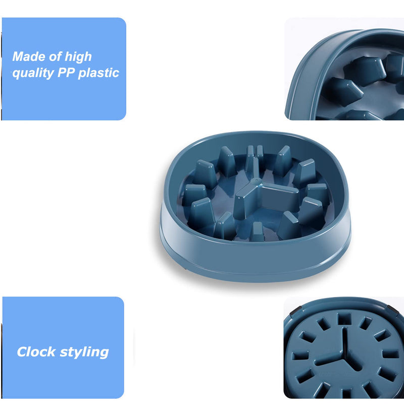 SUOXU Slow Feeder Dog Bowl, Medium Dog Food Bowls Clock Interactive Puzzle Bowls, Slow Food, Bloat Stop, Anti-Swallowing, Extend Eating Time,Prevent Various Diseases Caused by Eating too Fast Blue - PawsPlanet Australia