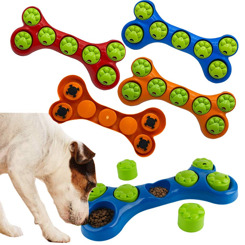 Dog Pet Bone Shape Dog Toys Interactive Puzzle Slow Feeding Dish Toy For Dog and Puppy (ORANGE) ORANGE - PawsPlanet Australia