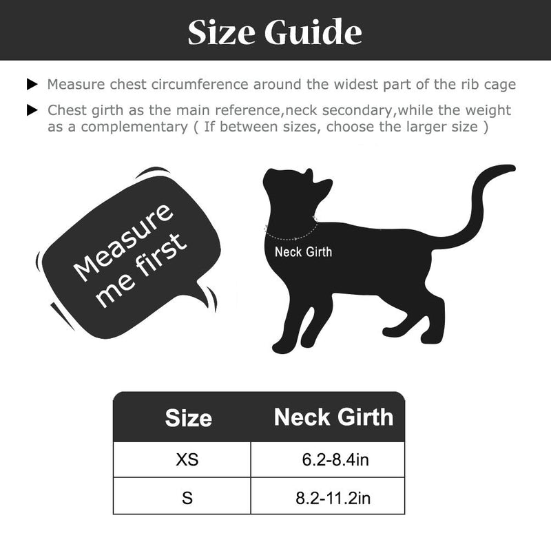 [Australia] - PUPTECK Leather Cat Collars with Bells - 2 Pack Soft Padded Pet Safety Collar for Kitten Puppy Small Dogs Cats XS Black+White 