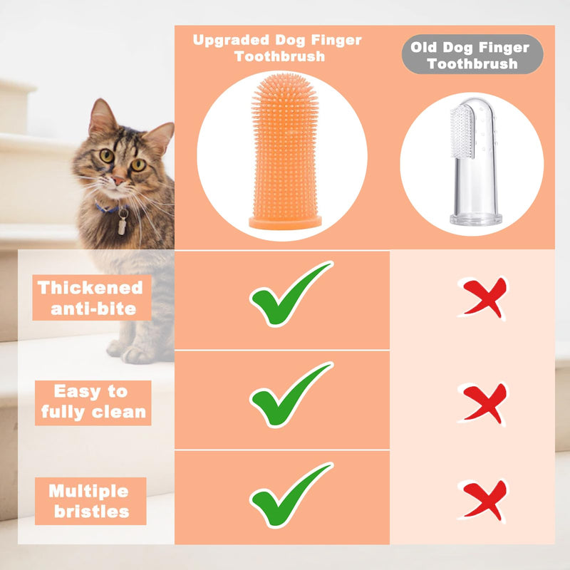 Pack of 4 Dog Finger Toothbrush, Dog Toothbrush 360° Fully Wrapped Bristles, Dental Care Dog Pets Teeth Cleaning Toothbrush, Anti-Plaque Finger Dog Toothbrush for Large Medium Small Dogs Cats - PawsPlanet Australia