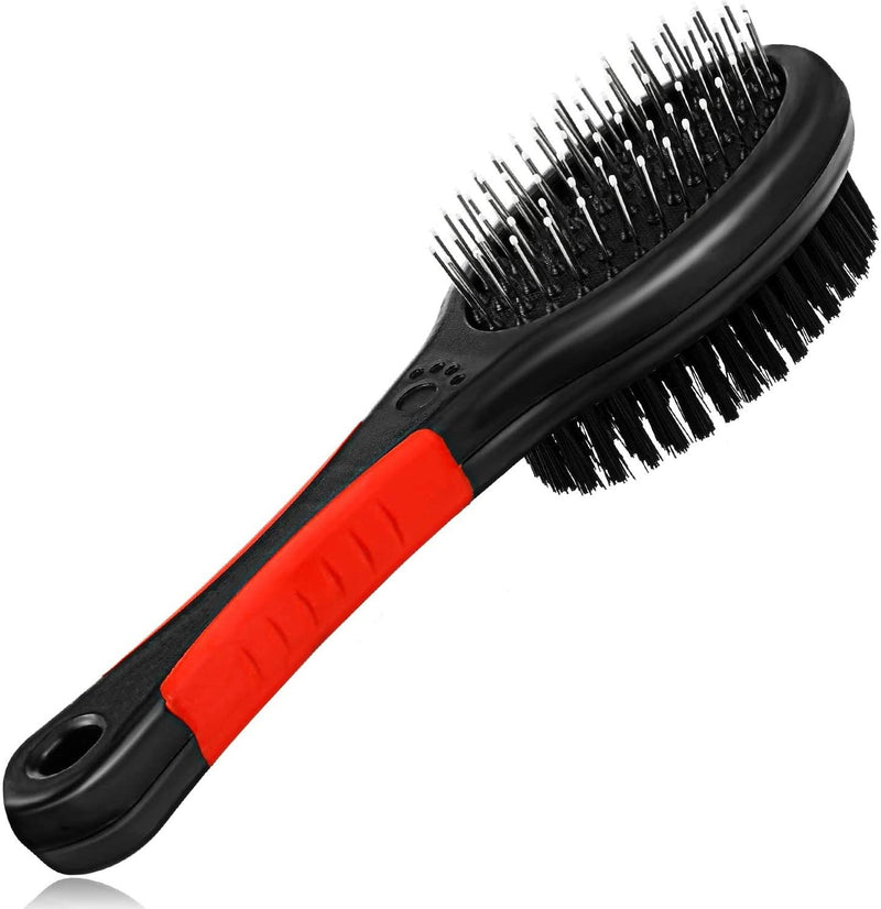 Dog Brush for Grooming Pet Brush Double Sided 2 in 1 Pin & Bristle Soft Brush - Pet Slicker Brush Detangling Comb for Cat and Dog Shedding, Removing, Dirt Cleaning Brush for Short or Long Hair - PawsPlanet Australia