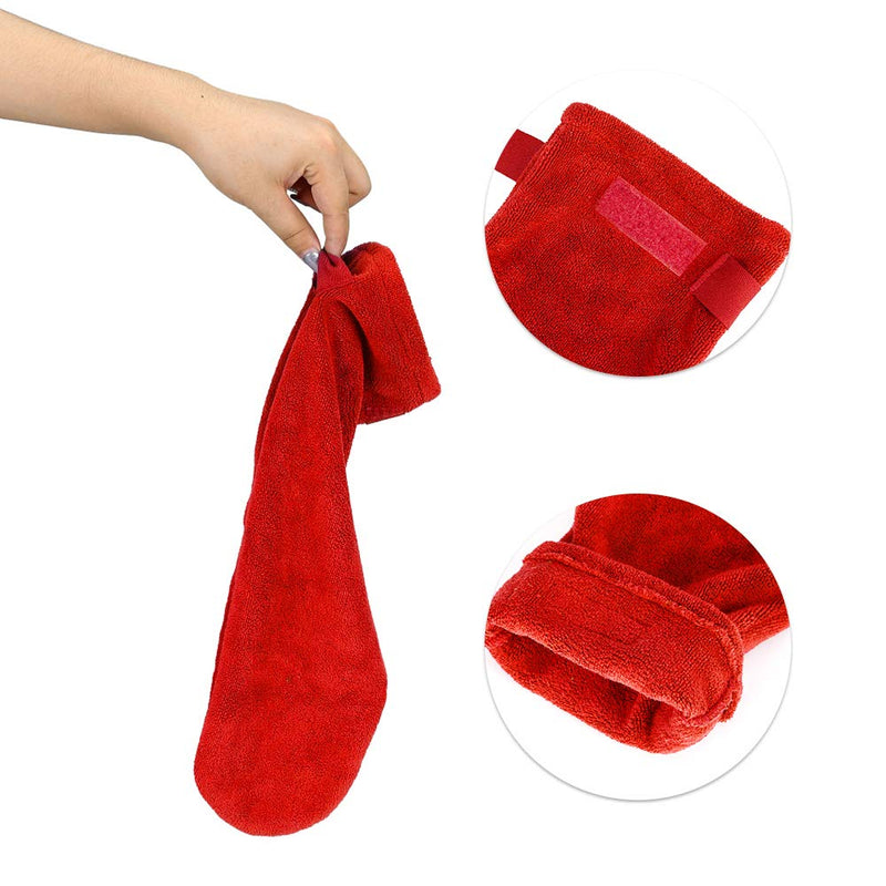 YANGWX Dog Drying Mitts, Drying Dog Towel Glove Microfiber Material Absorb Moisture and Dry Pet Quickly, Dog Drying Glove Towel for Drying Dog or Cat Fur After Bath- Pack of 2-Red Red - PawsPlanet Australia