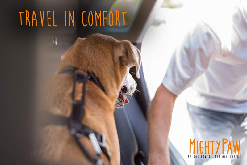 [Australia] - Mighty Paw Dog Seat Belt | Pet Safety Belt, Created with Human Seatbelt Material. All-Metal Hardware with Adjustable Length Strap. Exceeds Dog Safety Standards. Keep Your Dog Secure in The Car Black 