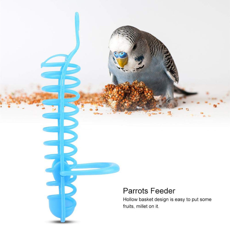 Sheens Parrot Feeding Bowl with Perches Hanging Swing Foraging Toy Bird Cage Toys Feeder Box for Parrot(Blue) Blue - PawsPlanet Australia