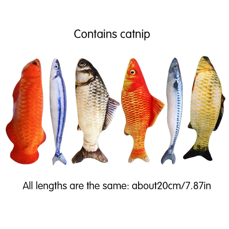 Catnip Fish, Cat Toy Fish Catfish, Grass Carp, Saury, Mackerel, Red Arowana Red Carp Toy For Cats 6pcs - PawsPlanet Australia