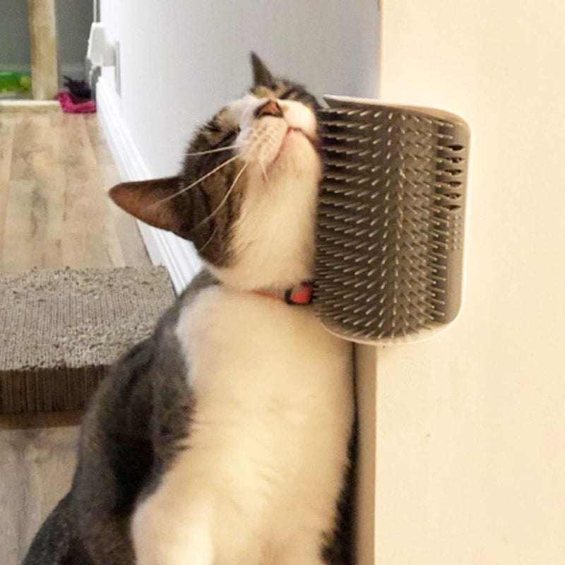 [Australia] - TTSAM 2 Pack Softer Cat Corner Self Groomer with Catnip Wall Corner Massage Comb Corner Scratcher Pet Grooming Brush Comb Grooming Wall Brush Self Massage Tool for Long & Short Fur Kitten Cats Dogs Grey 