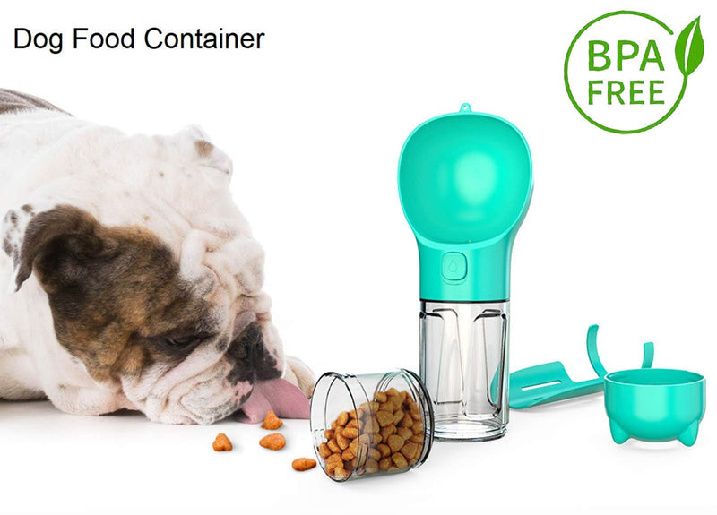 Eyslhylb Pet Dog Water Bottle Outdoor Dog Bottle Water Cup, Portable Dog Cat Drinking Cup for Walking Hiking Travel with Food Container Feeder, Poop Collection Shovel and Pet Waste Bags, BPA Free - PawsPlanet Australia