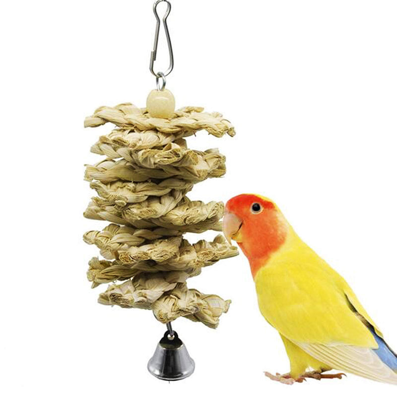 Allazone Bird Parrot Toys, 13 PCS Hanging Bell Pet Bird Cage Hammock Swing Toy Wooden Chewing Toy for Conures, Love Birds, Small Parakeets Cockatiels, Macaws - PawsPlanet Australia
