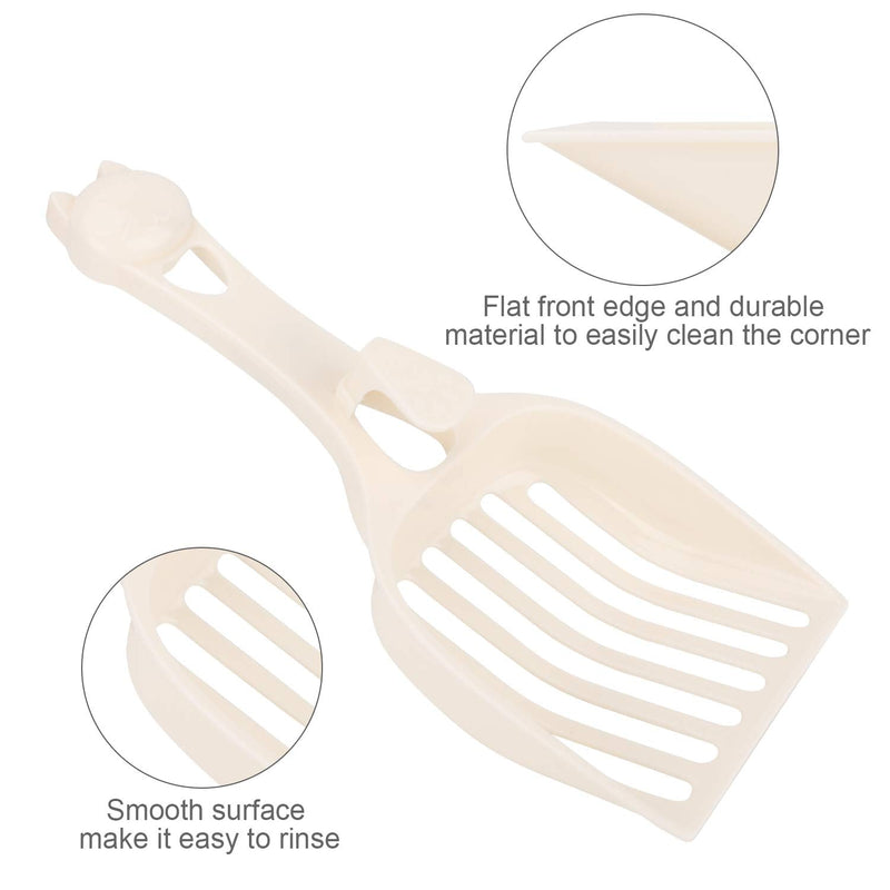 Depets Cat Litter Scoop, Plastic Litter Scooper with PP Material, Durable Litter Sifter Scoop - Designed for Easy Sifting, Milky White - PawsPlanet Australia