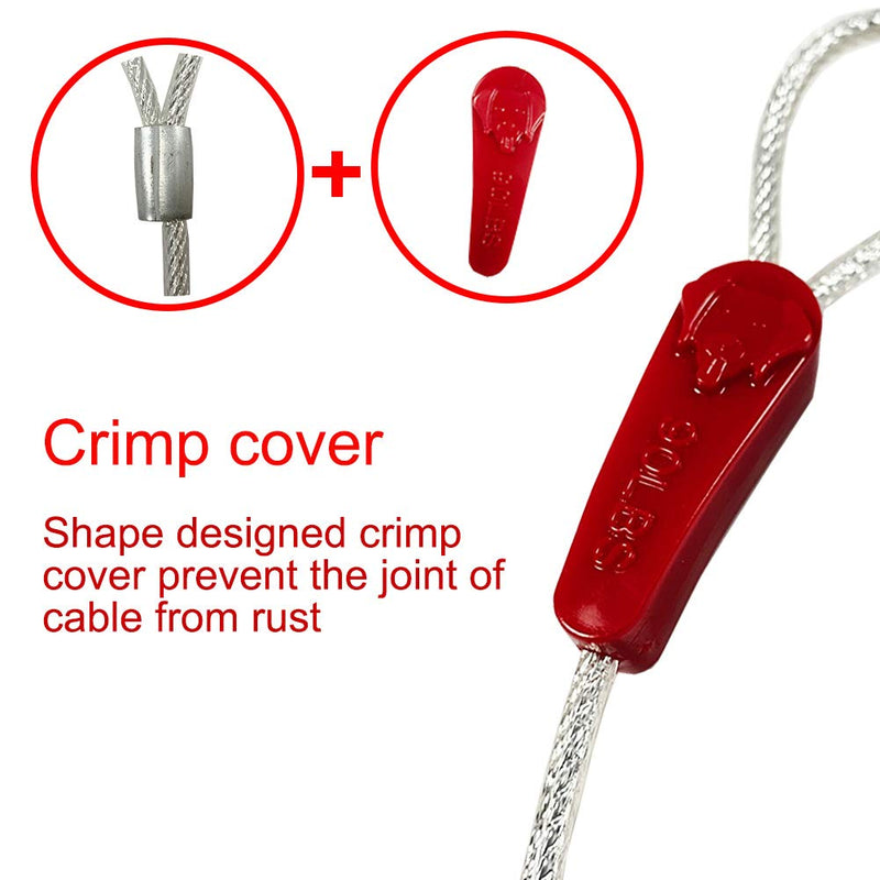 EVERBRIT Reflective Tie Out Cable for Dog, Different Size and Snap Safety Clip Choice Available 90LBS20FT red - PawsPlanet Australia