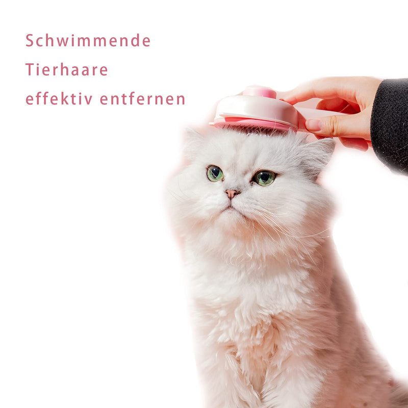 Cat brush, dog brush, self-cleaning cat brush for long hair/short hair, cat comb with handle, brush for pet care for removing underfur, loose fur and tangles (pink) pink - PawsPlanet Australia