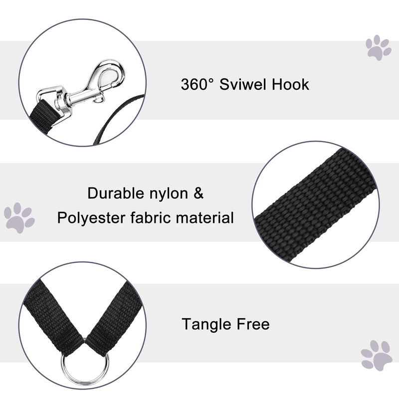 Dog Lead Double Lead for 2 Dogs, Dog Lead Double Lead for Small Dogs, Pet Trainer Lead No Tangle Double Dog Double Splitter Lead Walking Trainer Lead for Two Dogs (Black) - PawsPlanet Australia