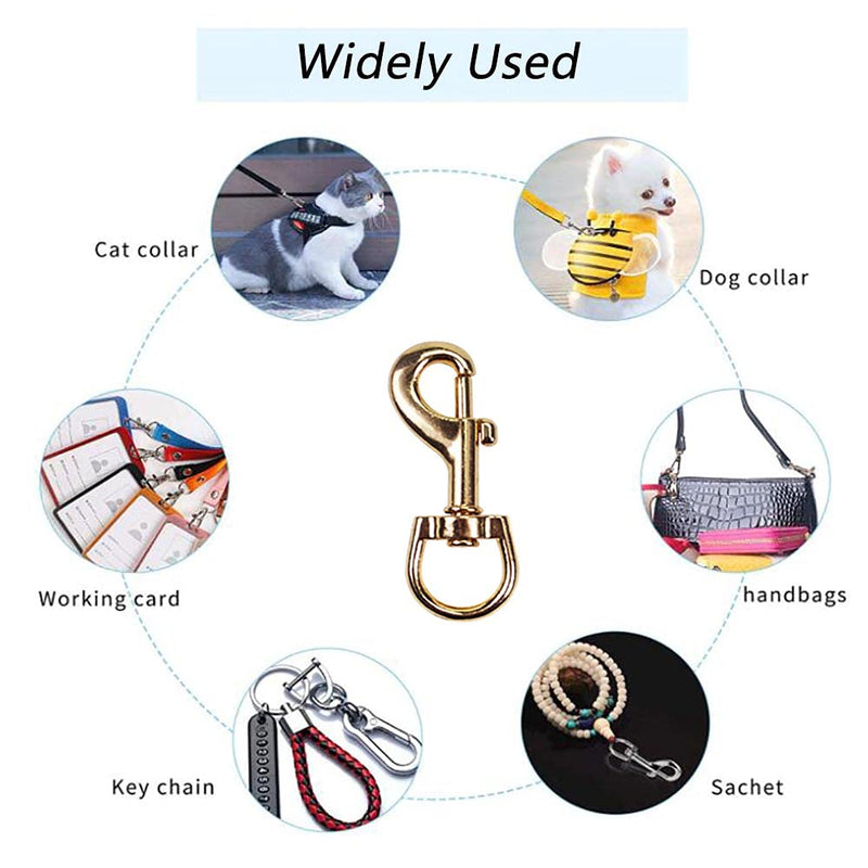 12 PCS Dog Leash Clasp Swivel Snap Hooks, Metal Durable Eye Bolt Spring Hook, Multipurpose Mini Dog Leash Clips/Keychain, Best for Spring Pet Buckle, Key Chain for Linking Dog Leash Collar - PawsPlanet Australia