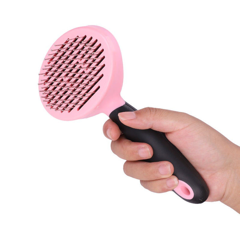 Slicker Brush Cat Dog Grooming Brush Comb Self Cleaning Pet Massage Bath Brush for Long Medium Short Hair Dogs Cats Pet Stainless Steel Metal Dog Brush Removes Dead Undercoat and Loose Hairs,Pink Pink - PawsPlanet Australia