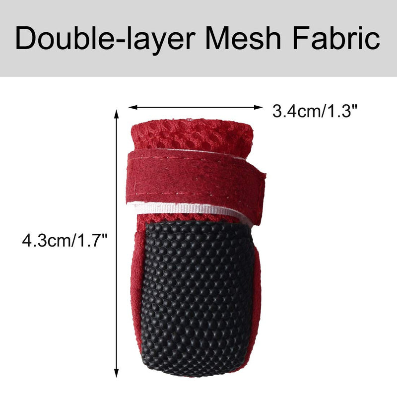 sourcing map Pet Boots Breathable Wear Resistant Comfortable Lightweight Dog Outdoor Running Hiking Shoes Paw Protectors Red 4pcs, S - PawsPlanet Australia