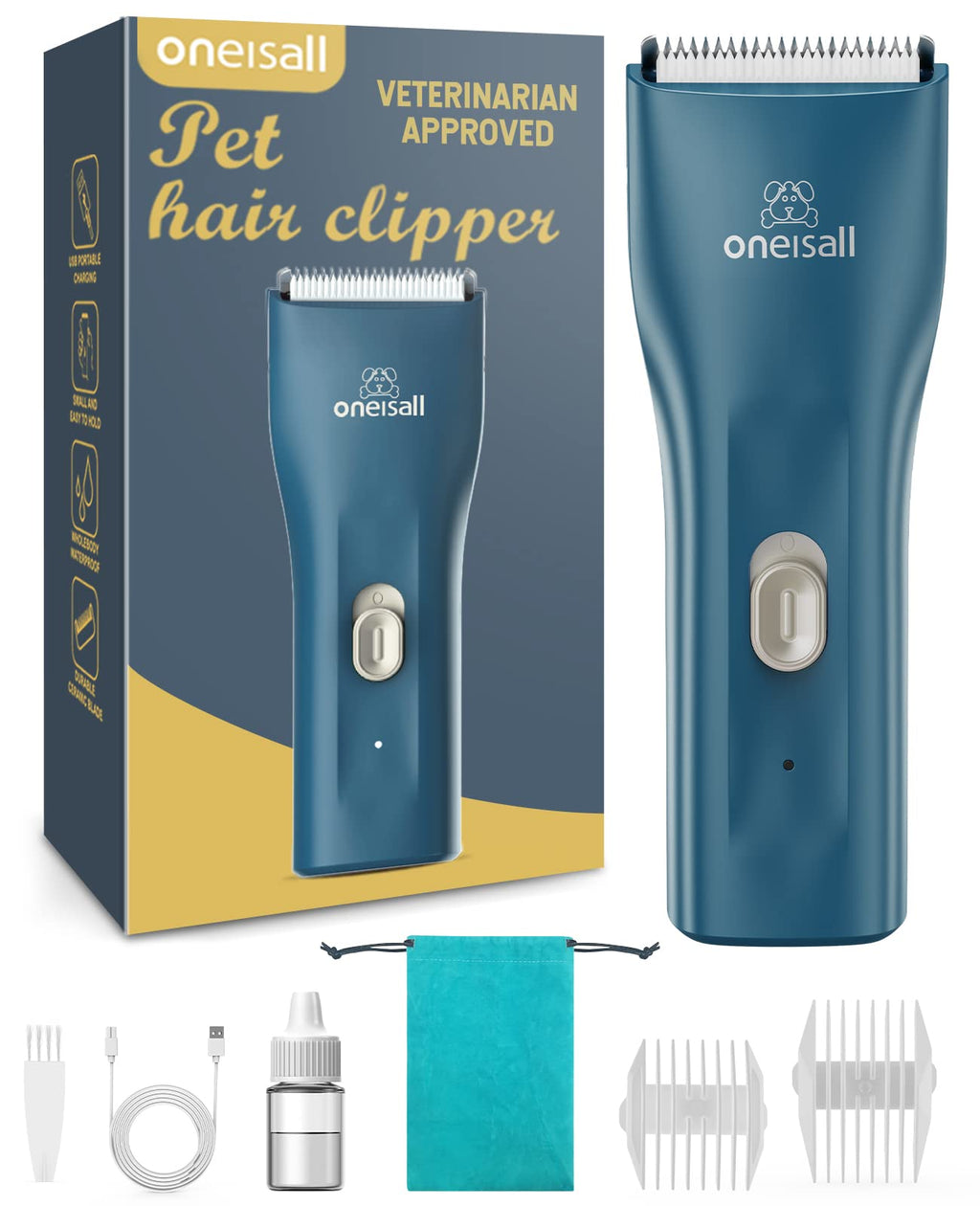 oneisall Pet Clippers for Cat Dog Grooming, Small Low Noise Cat Shavers for Matted Hair,Vet Approved Pet Hair Trimmer for Small Pets (Standard Blade) Standard Blade - PawsPlanet Australia