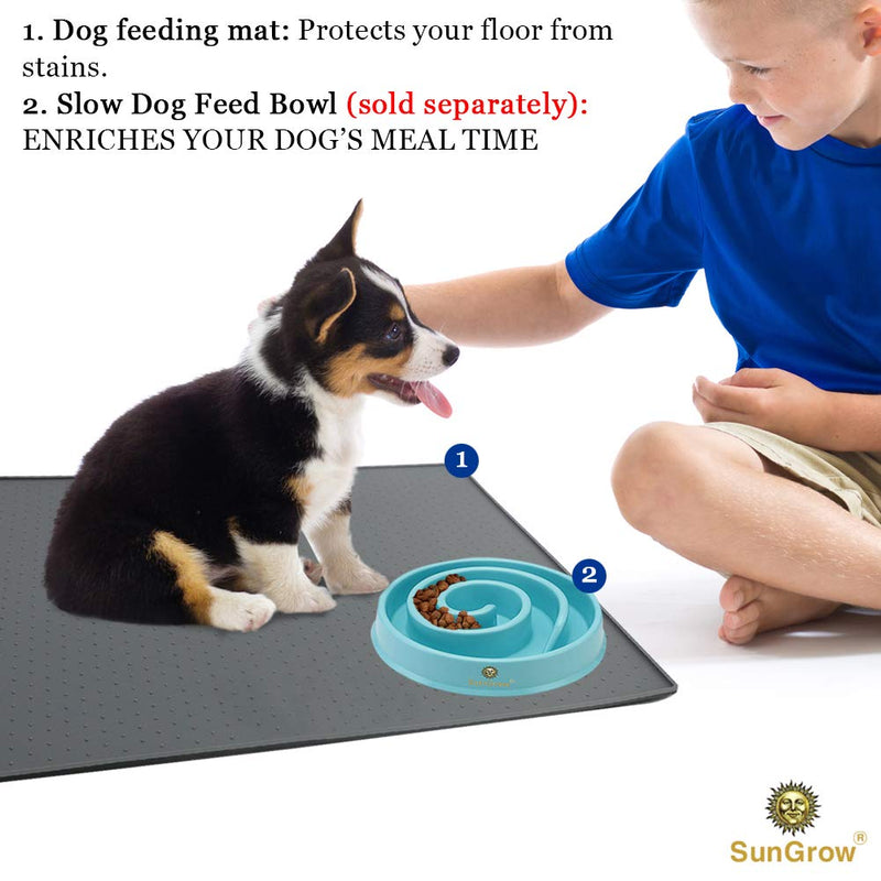 [Australia] - SunGrow Silicone Pet Feeding Mat, 19x12 Inches, Waterproof, Splash Proof Placemat Raised Edges, Anti-Skid, FDA-Approved, Ideal for Dogs, Cats, Rabbits and More 