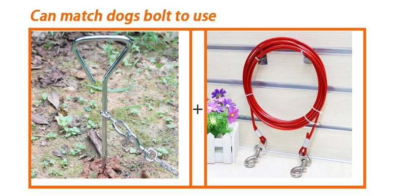 [Australia] - Beirui Premium 10'/16'/32' Dog Tie-Out Cable - Heavy Duty Dogs Chain Leashes - Perfect Pets Lead for Small & Medium Size 32 foot Red 