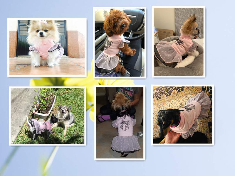 [Australia] - Puppy Face Dog Dresses for Small Dog Clothes Cat Apparel for Pets Dog Outfits Girl Large Pink 