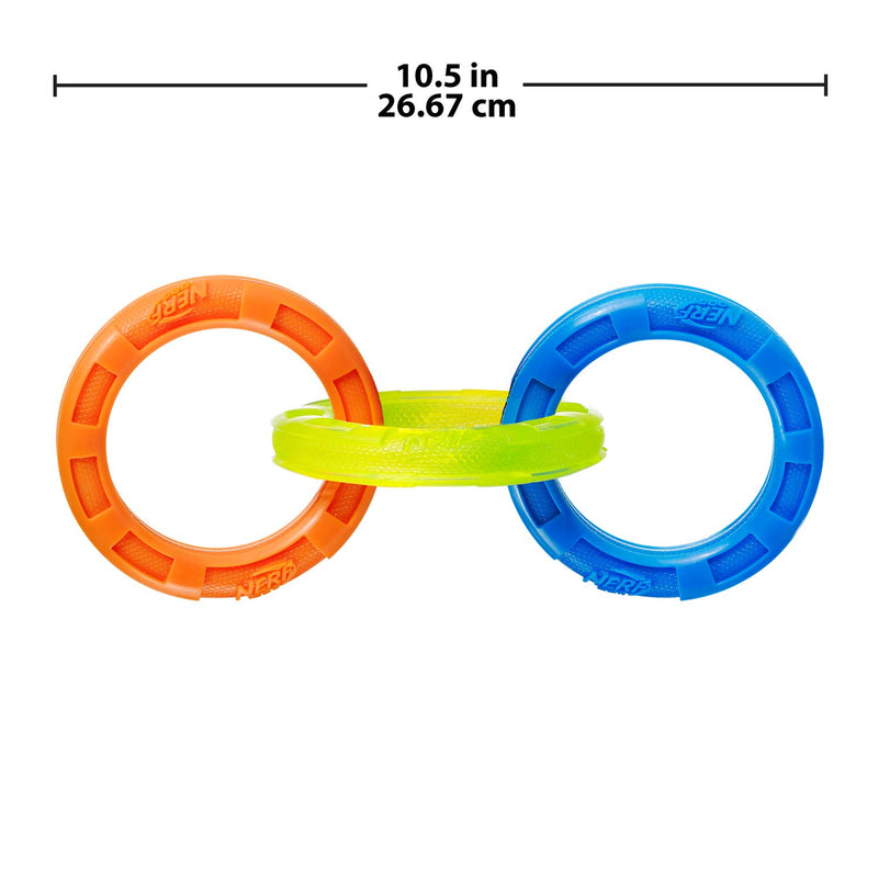 [Australia] - Nerf Dog Multi-Ring TPR Tuff Tug Dog Toys One-Size-for-Most Blue/Green/Orange 