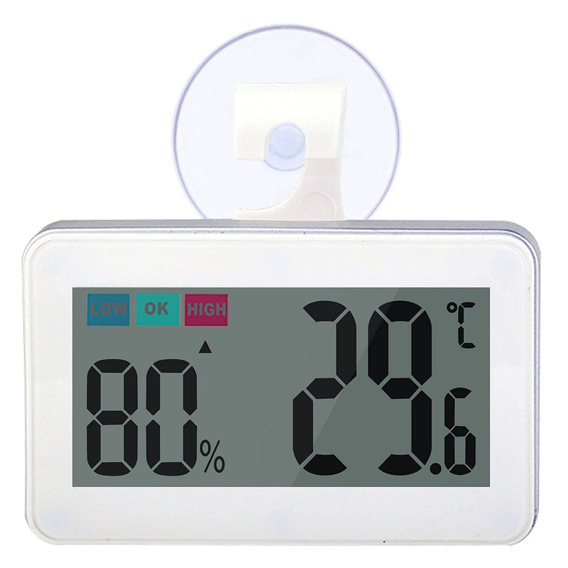 Reptile Thermometer Hygrometer Reptile Terrarium Thermometer Hygrometer Digital Display Pet Rearing Box Reptiles Tank Thermometer Hygrometer with Suction Cup Reptile Tank Thermometer Hygrometer with Hook Ideal for Reptile Tanks, Terrariums White - PawsPlanet Australia