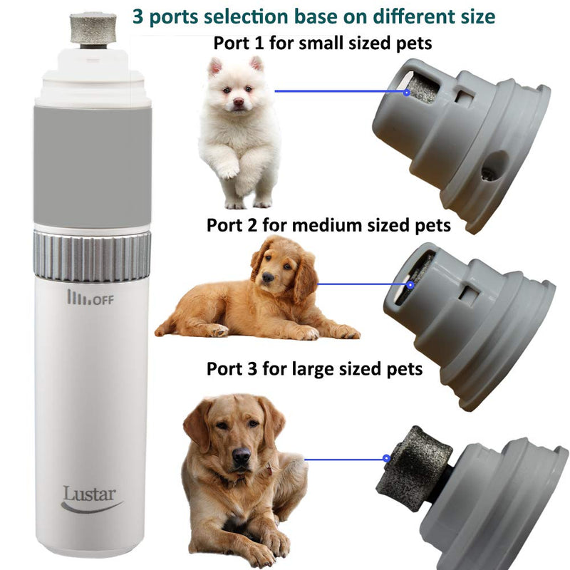 [Australia] - Lustar Dog Nail Grinder Clippers-Electric Dog Nail File with 20h Working Time-Rechargeable Stepless Speed Dog Nail Trimmer, Quiet Pet Nail Grinder Paws Grooming for Large Medium Small Dogs Cats 