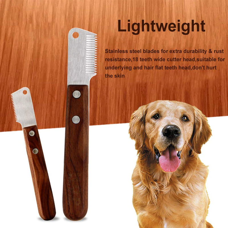 YUIP Dog Professional Stripping Knife, Dog knife stripping, Professional Dog Stripping tool,Pet Grooming Tool Ergonomic Wooden Handle - PawsPlanet Australia