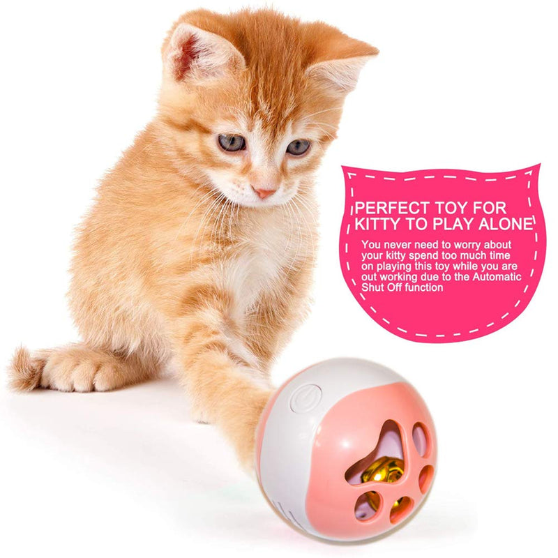 [Australia] - DAGUEPE Interactive Cat Ball Toy with Mouse Sound Electronic Squeaky Cat Ball with Led Light, Funny Cat Training Toy for Kitty's Indoor Play and Exercise (Pink/Green) Pink 