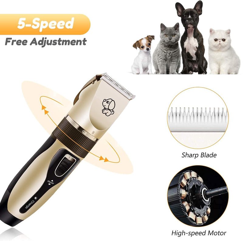 FRSH MNT Dog Clippers, Dog Grooming Kit, Low Noise Rechargeable Dog Hair Trimmers Clippers, Cordless Electric Pet Grooming Clippers Set for Dogs Cats Pets - PawsPlanet Australia