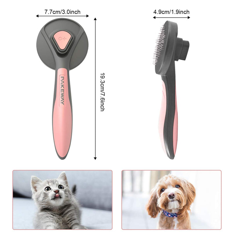 LATTCURE cat brush dog brush self-cleaning slicker brush removes undercoat short to long hair suitable gentle cat brush slicker brush short hair to long hair de-matting brush - PawsPlanet Australia