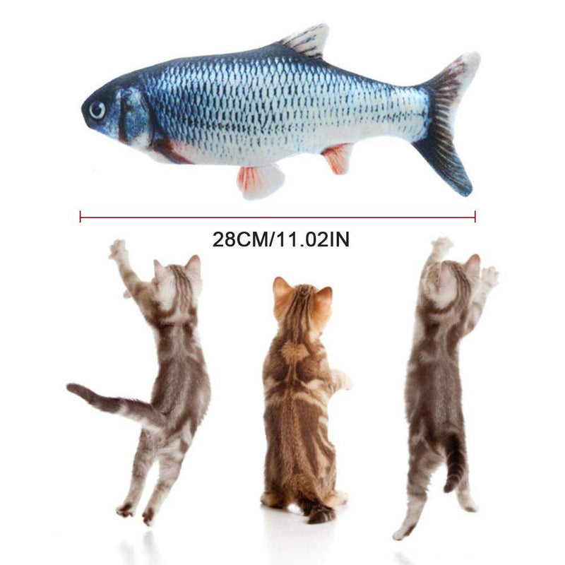 Queta Catnip Electric Realistic Simulation Toy Fish,Plush Wagging Interactive Pets Chewing Biting Kicking Pillow Fish for Cat Kitten Funny Cute Doll for Teeth Cleaning with USB Rechargeable Fish1 - PawsPlanet Australia