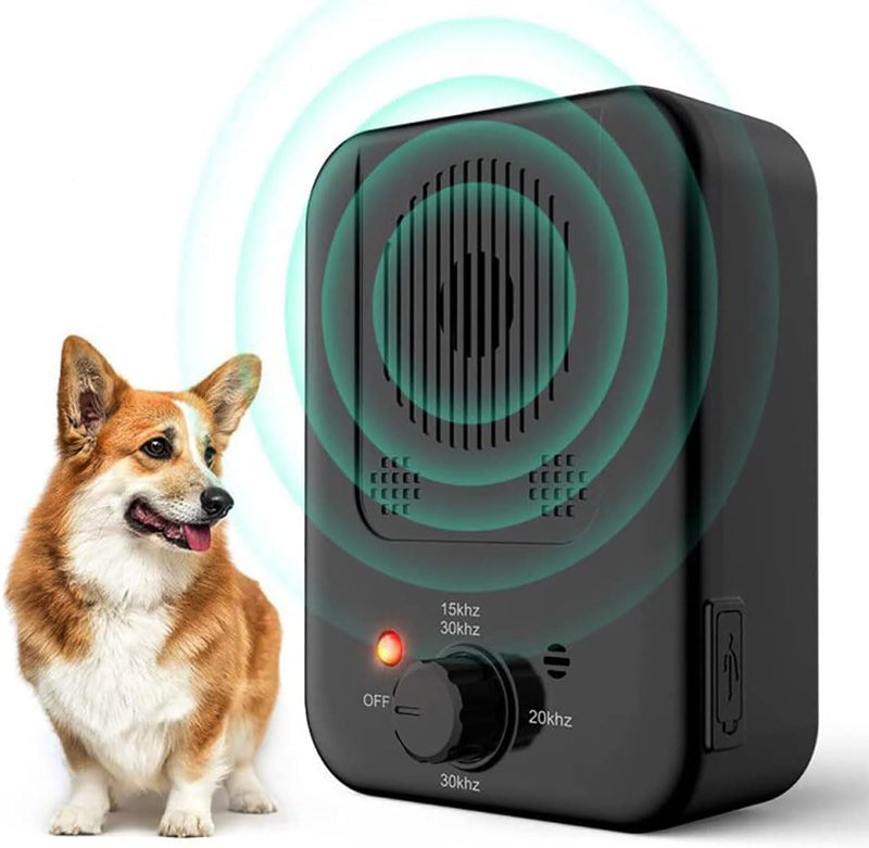 HXWEB PET anti-barking device, ultrasonic dog repeller and trainer device, stop bark anti-bark agent, safe and effective dog barking deterrent, outdoor area for large, medium, small dogs, black - PawsPlanet Australia
