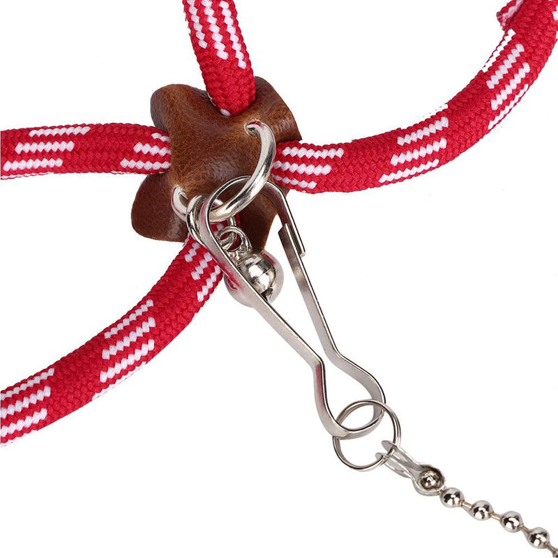 [Australia] - Wontee Adjustable Leash Harness with Bell for Rat Mouse Squirrel Sugar Glider Guinea Pig Walking Training Red 