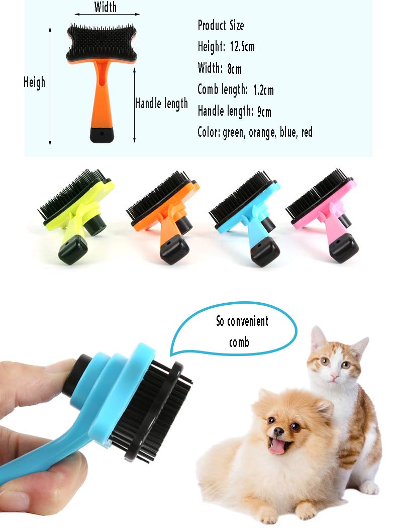 DXIA Dog Brush, Cat Brush, Self Cleaning Slicker Brush, for Small to Large Dog or Cat Best for Grooming Removes Loose Hair and Dead Hair (blue) blue - PawsPlanet Australia