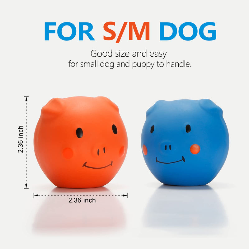 Squeaky Dog Toys -Cute Funny Pigge Latex Dog Balls for Small Puppy and Medium Pets Dogs (6 Pack) Pig - PawsPlanet Australia