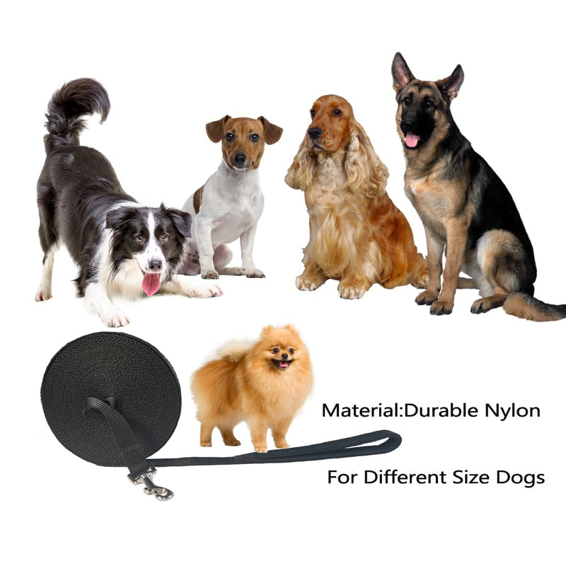 NavoX Dog Training Leash 5m Nylon Long Cord Dog Leash with Padded Handle for Dogs Obedience Tracking (Black) Black 5m - PawsPlanet Australia