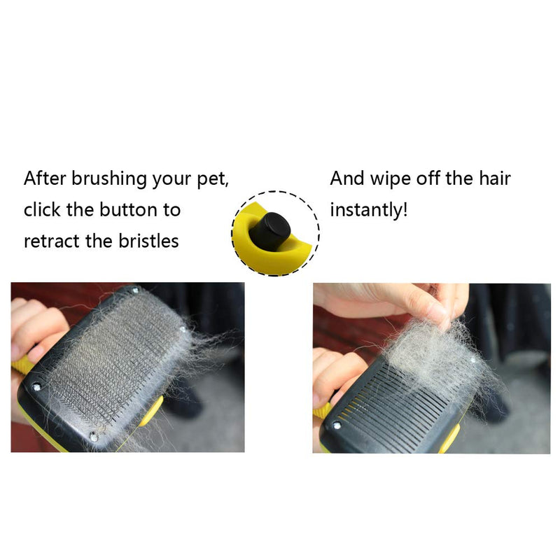 [Australia] - YUDOTE Dog and Cat Brush, Pet Shedding Grooming Tool, Remove Loose Undercoat Hair Self Cleaning Slicker Brushes Fits to Pets 