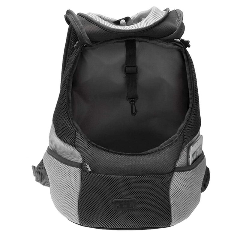 [Australia] - Mogoko Comfortable Dog Cat Carrier Backpack, Puppy Pet Front Pack with Breathable Head Out Design and Padded Shoulder for Hiking Outdoor Travel M for 0~7.0 lbs Black 