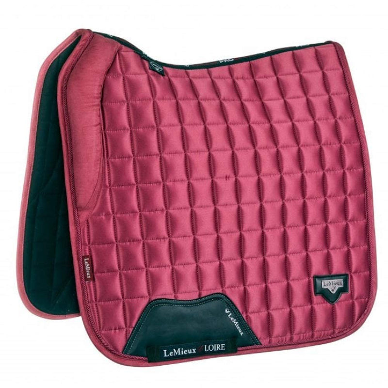 LeMieux Loire Memory Satin Dressage Saddle Pad - Square - Bamboo Lining with Friction Free Binding and Girth Protection - Large L Black - PawsPlanet Australia