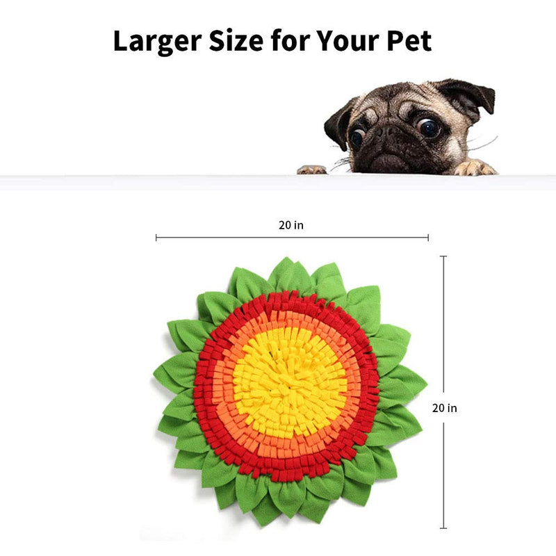 Dog Snuffle Blanket Pet Interactive Mat Nosework Feeding Mat Treat Dispenser Natural Foraging Toys for Small Large Dogs Cats Rabbits Sunflower - PawsPlanet Australia