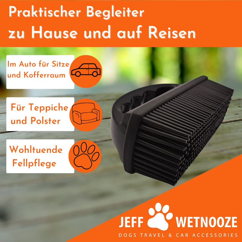 Jeff Wetnooze Silicone Brush Black, Lint Brush and Pet Hair Remover for Upholstery, Car Seats, Carpets and Clothing Plus Grooming (Black) - PawsPlanet Australia