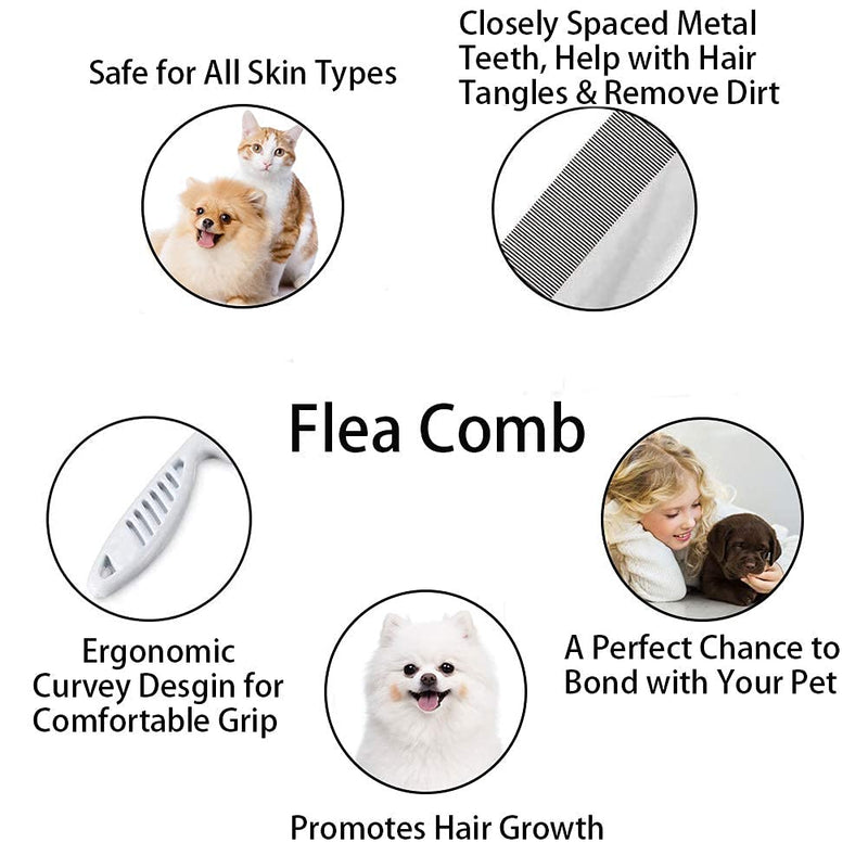 QICIG 5 Piece Pet Comb Set, Remove Pet Hair, Massage Soft Fur Shell Comb and Cat and Dog Comb, Effectively Remove Messy Hair and Tangles - PawsPlanet Australia